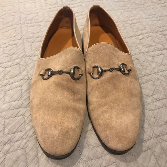 tan gucci loafers